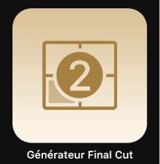 Icône de générateur Final Cut dans le navigateur de projets