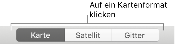 Tasten „Karte“, „Satellit“ und „Gitter“