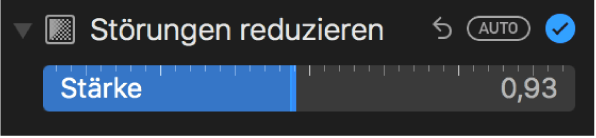 Der Regler „Störung reduzieren“ im Bereich „Anpassen“.