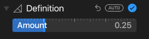 The Definition slider in the Adjust pane.