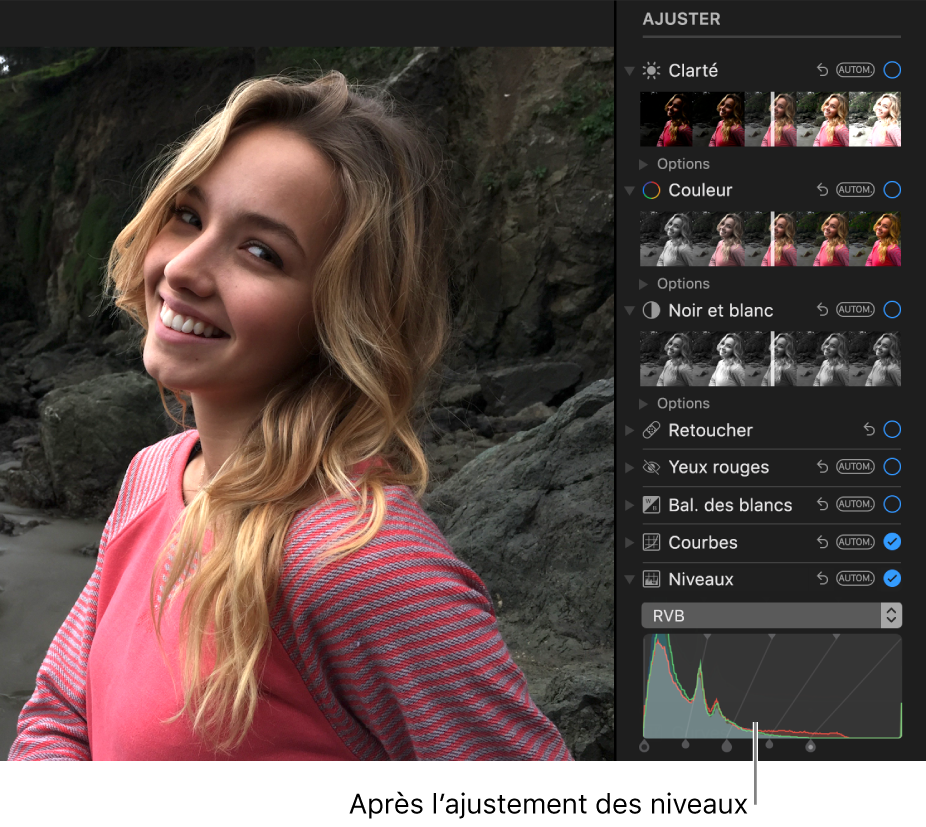 Une photo après l’ajustement des niveaux.