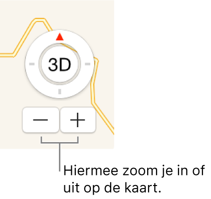 Zoomknoppen op een kaart.