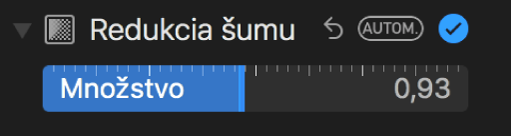Posuvník Redukcia šumu v paneli Úpravy.