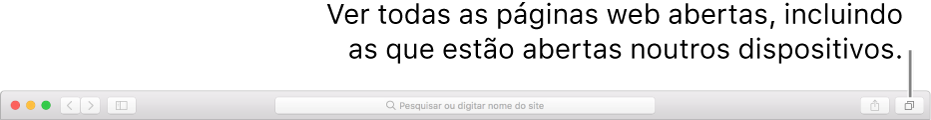 O botão “Mostrar todos os separadores” na barra de ferramentas.