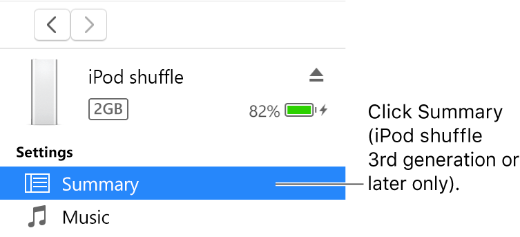 The Device window, with Summary selected in the sidebar on the left.