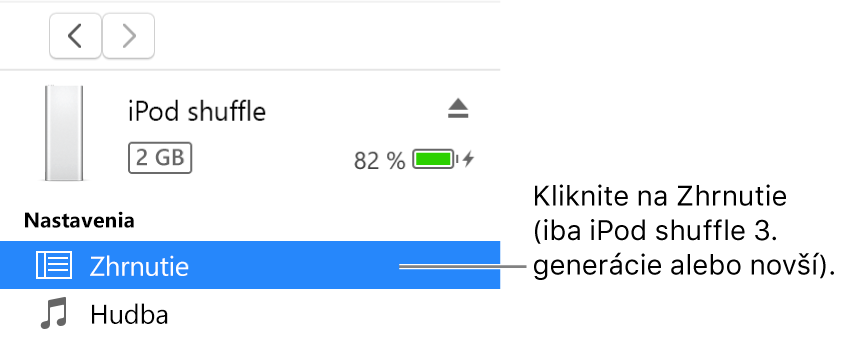 Okno Zariadenie s položkou Súhrn vybranou v bočnom paneli vľavo.