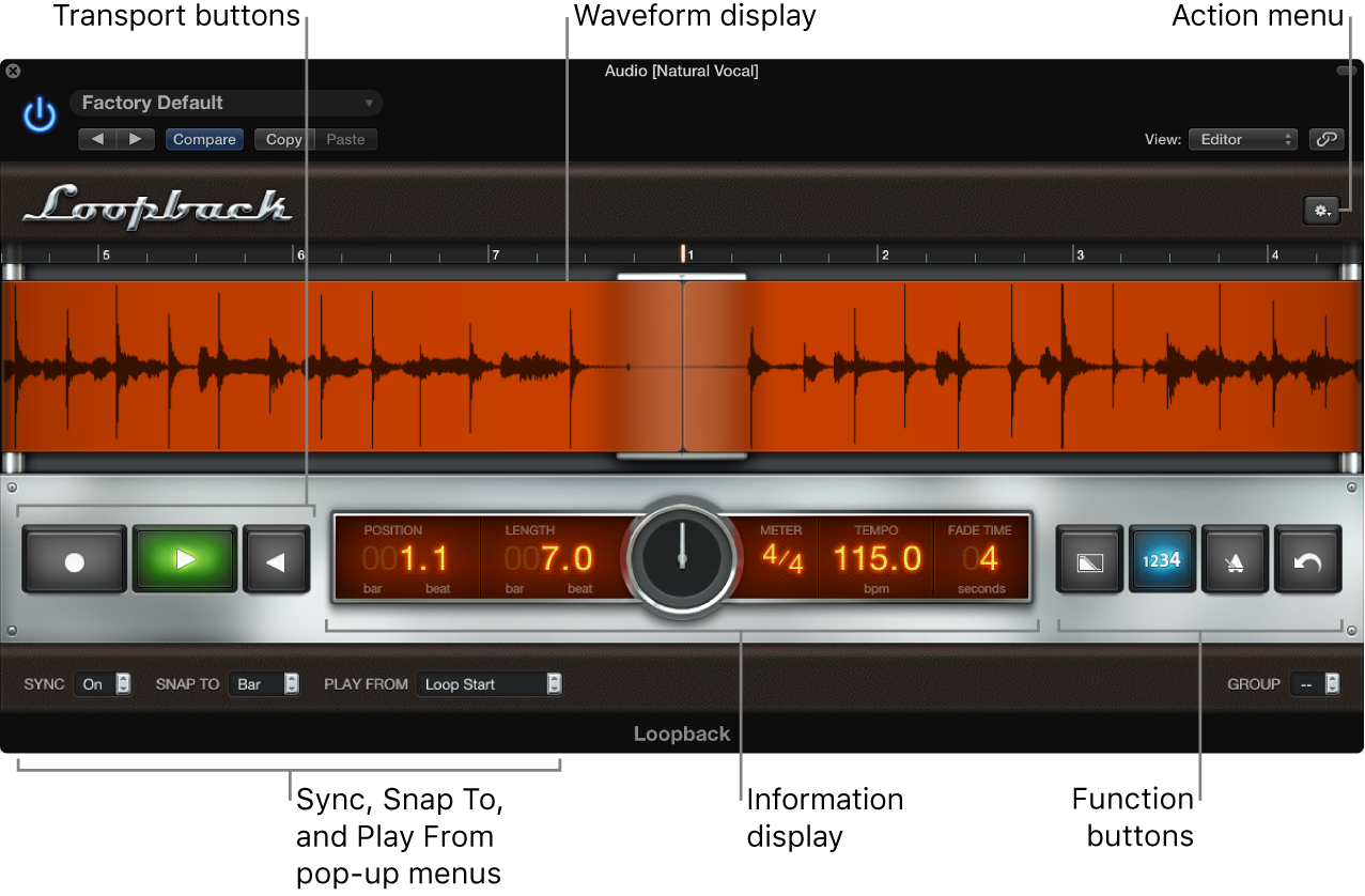 Figure. Loopback window.