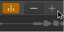 Abbildung. Plus- und Minustaste im Sample-Editor