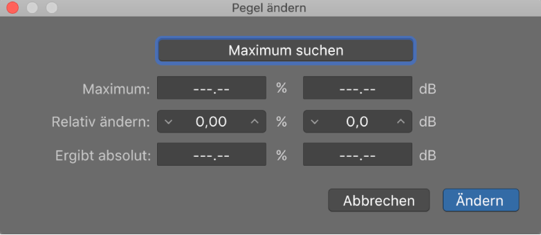 Abbildung. Dialogfenster „Pegel ändern“