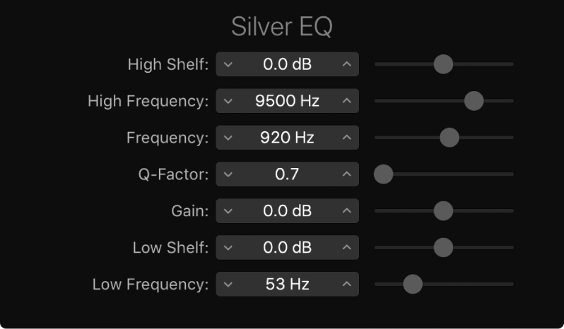 Abbildung. Silver EQ-Fenster