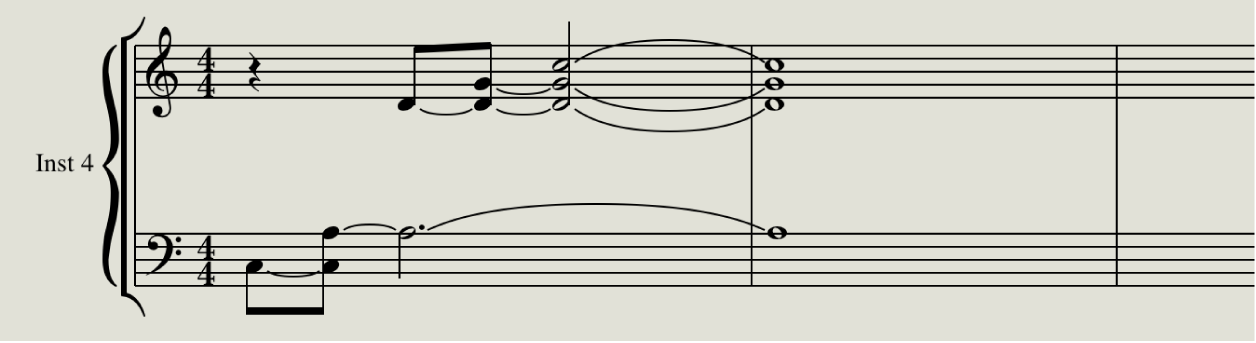 Figure. Result in Score Editor when No Overlap is activated.