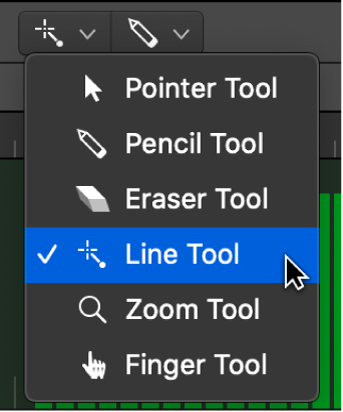 Figure. Line tool in Tools menu.