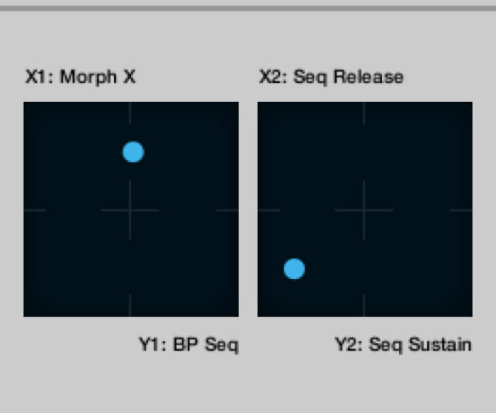 Figure. XY pads in the performance controls section.