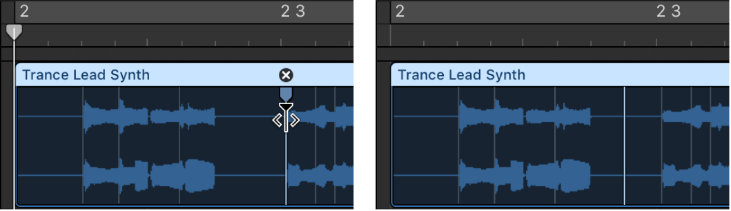 Figure. Region area showing usage of Option key when dragging flex marker.