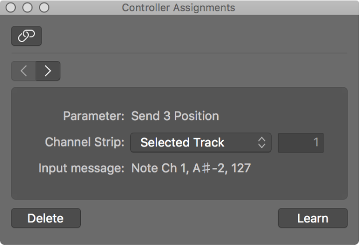 Figure. Controller Assignments window in easy view mode.