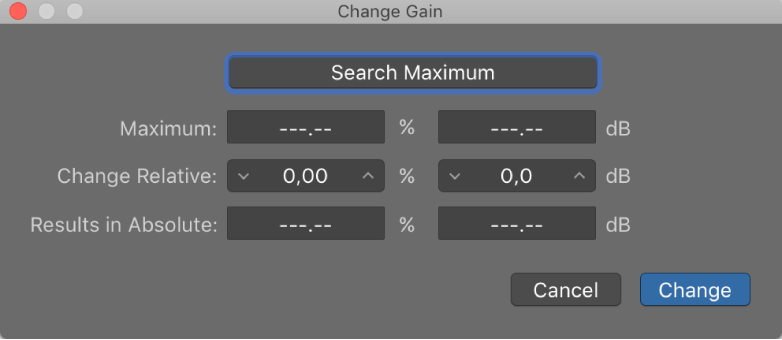 Figure. Change Gain dialog.