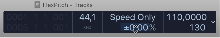 Figure. Showing value in the lower part of the Varispeed display.