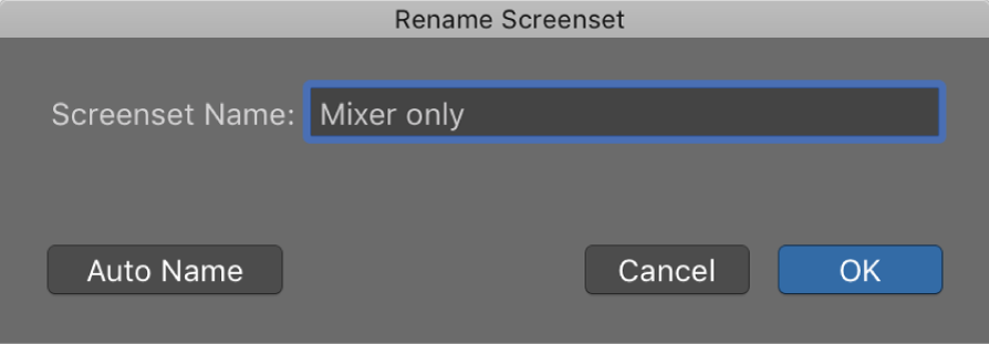 Figure. Rename Screenset dialog.