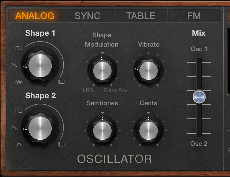 Figure. Retro Synth Analog oscillator parameters.