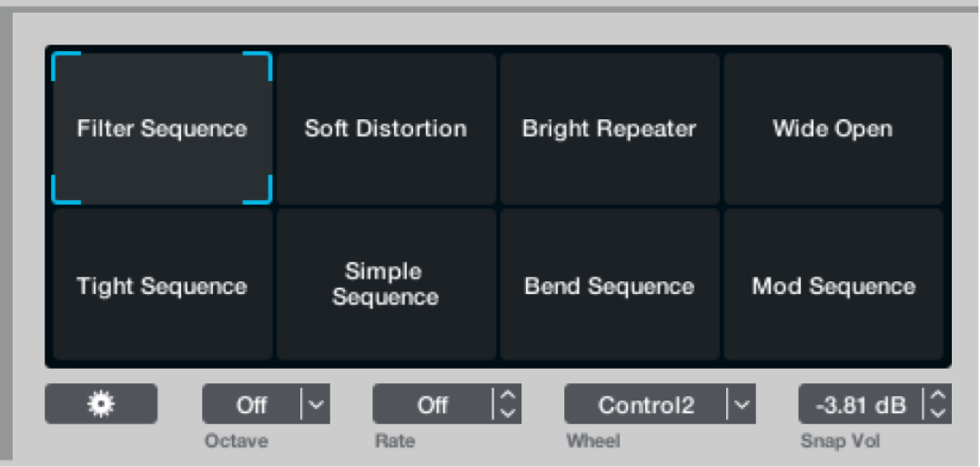 Figure. Transform pad and other performance controls.