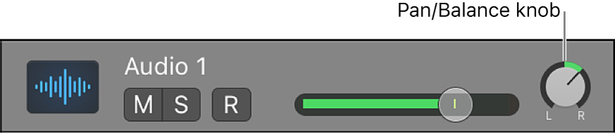 Figure. Track Pan/Balance knob.