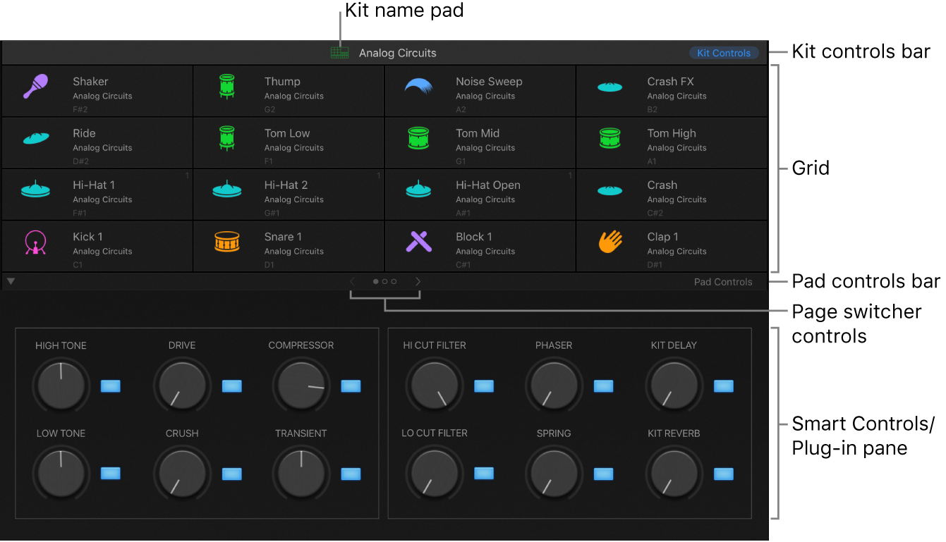 Figure. Drum Machine Designer interface.