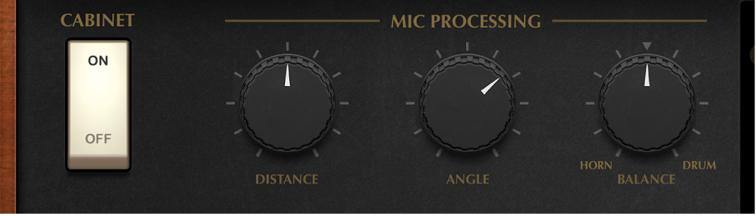 Figure. Vintage B3 Rotor Cabinet not real microphone parameters.