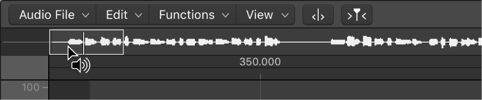 Figure. Sample Editor with the Preview icon over the waveform overview.