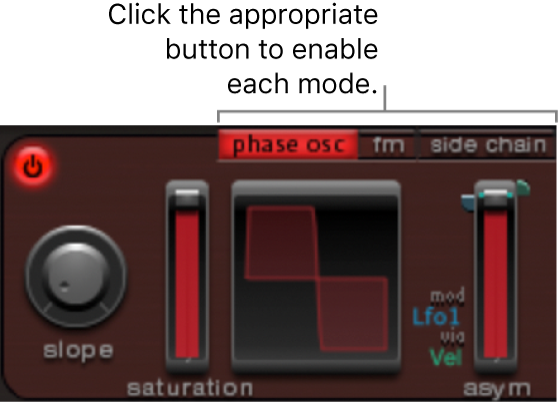 Figure. Oscillator 1 mode buttons.