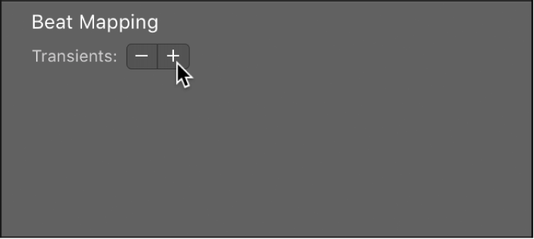 Figure. Beat Mapping track showing Minus and Plus buttons.