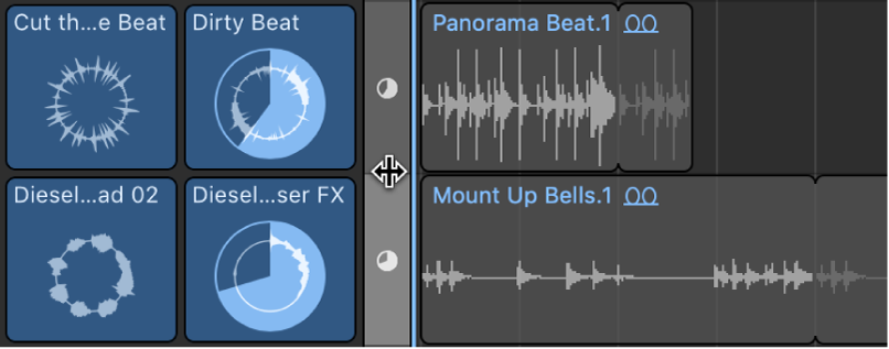 Figure. Changing the width of the Live Loops grid.