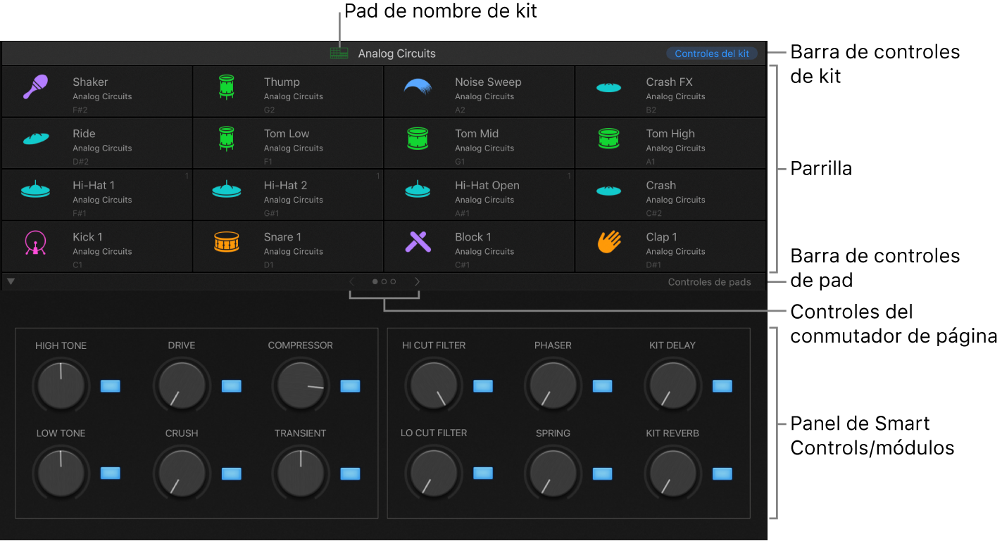 Ilustración. Interfaz de Drum Machine Designer.