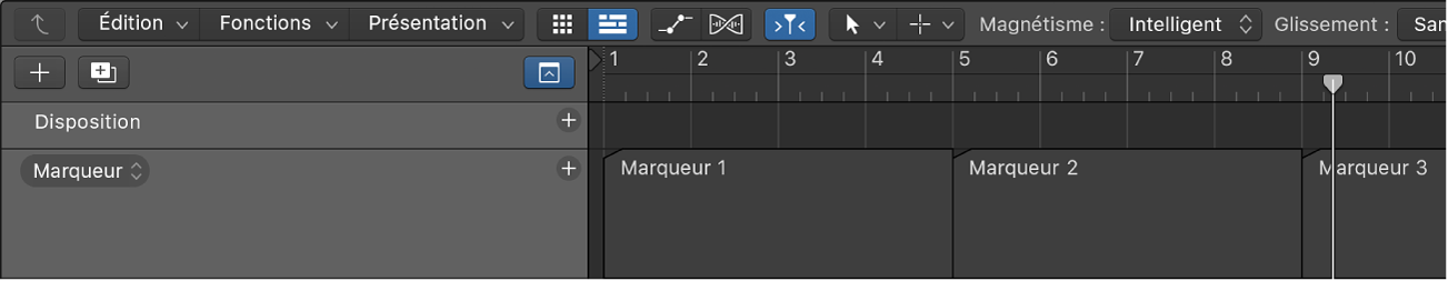 Figure. Marqueurs dans la piste des marqueurs.