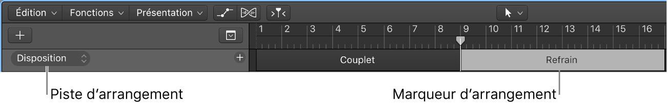 Figure. Ajout d’un marqueur d’arrangement.