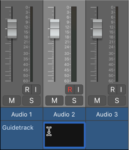 Figure. Bouton Notes dans la zone Table de mixage.