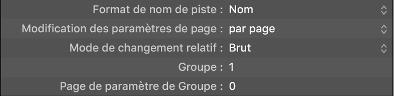 Figure. Autres paramètres de groupe de surfaces de contrôle.