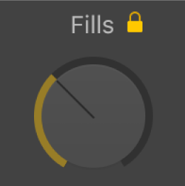 Figure. Potentiomètre Fills dans l’éditeur de drummer.