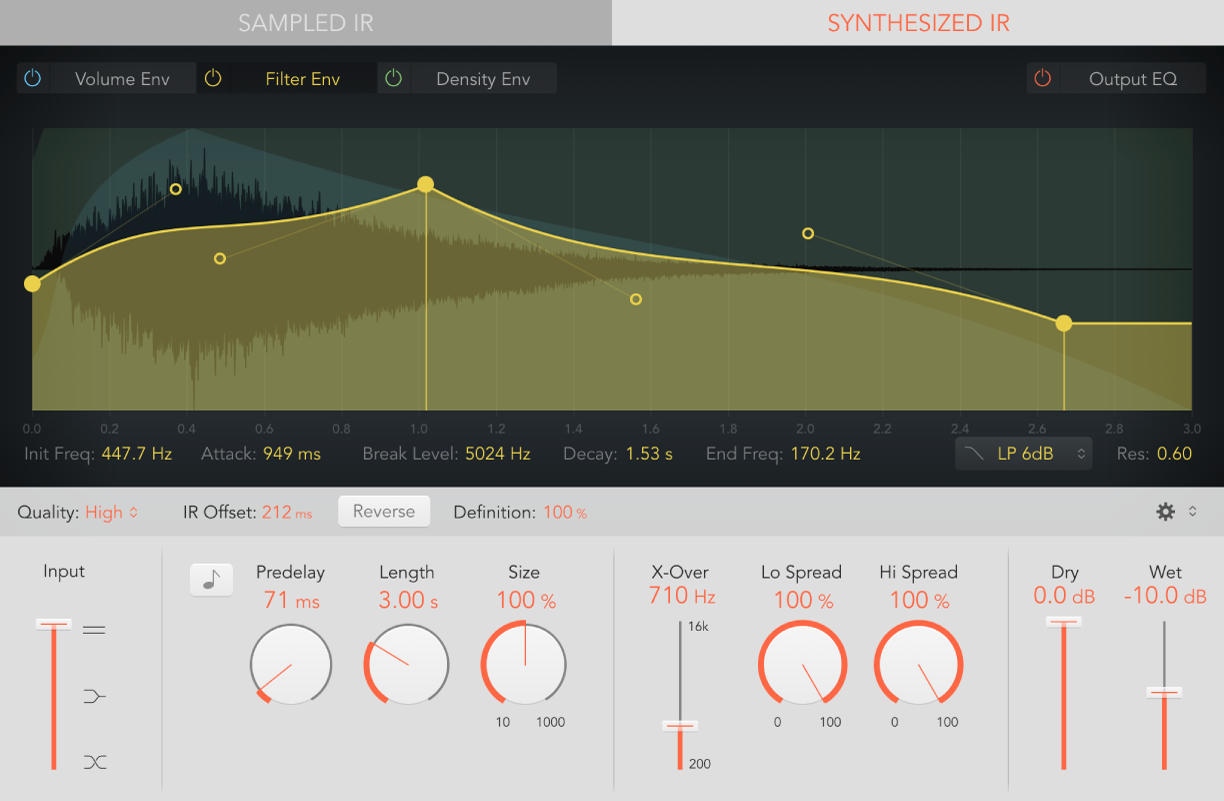 図。Sampled IRモード。完全なインターフェイスが表示されている。