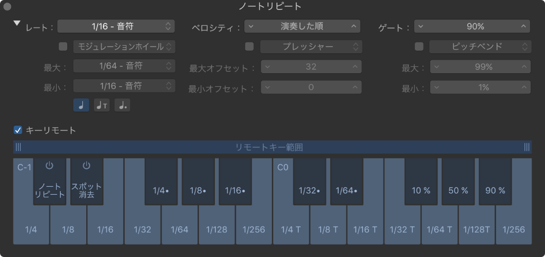 図。「ノートリピート」キーボード。