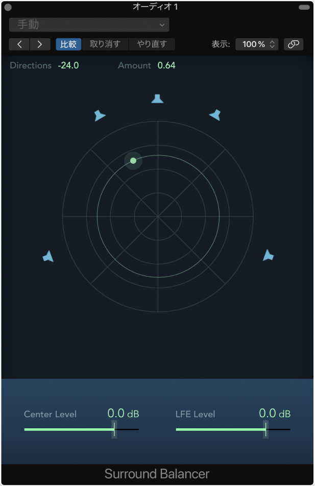 図。「Surround Balancer」ウインドウ