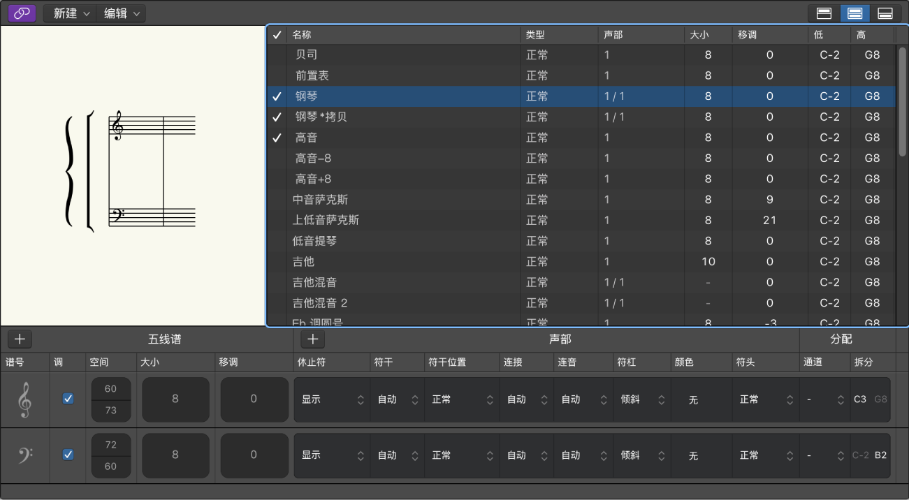 图。“五线谱风格”窗口。