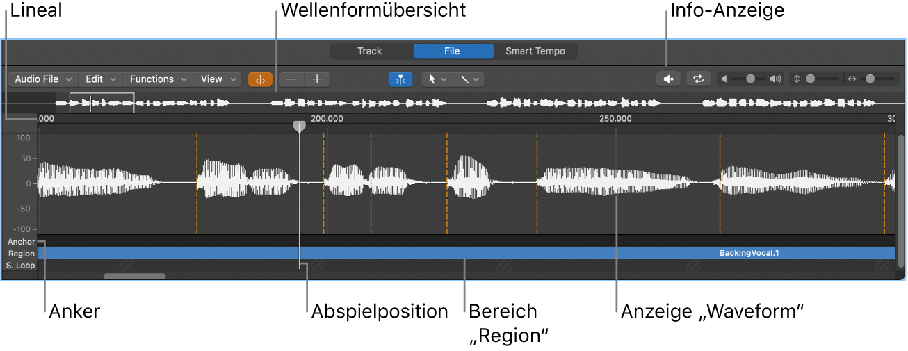 Abbildung. Audiodateieditor