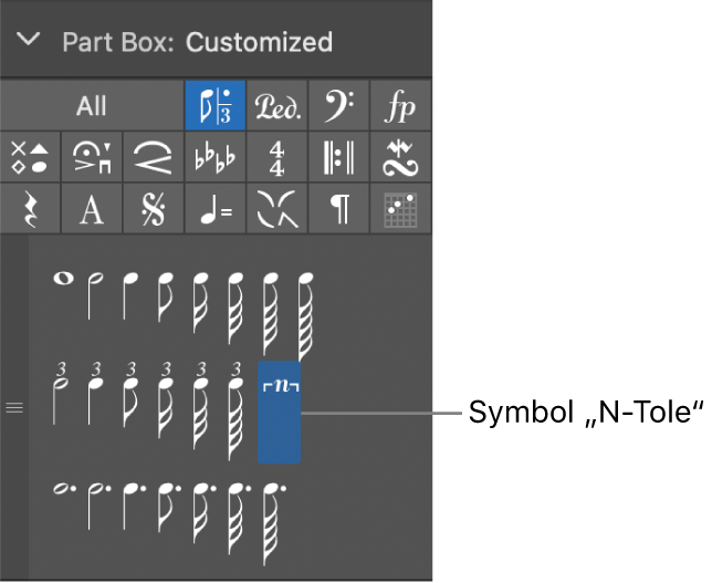 Abbildung. N-Tolen-Symbol in der Partbox