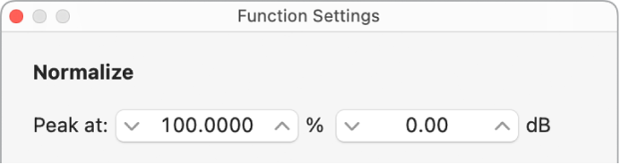 Figure. Function Settings dialog.