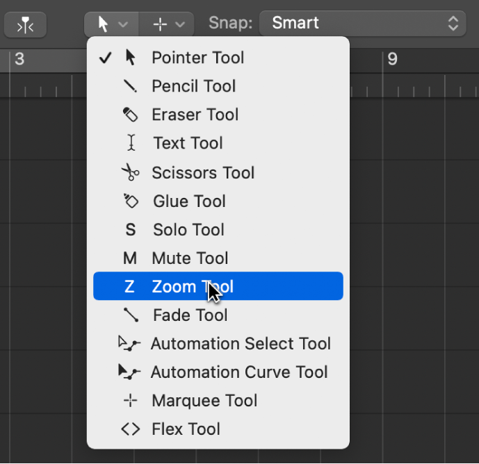 Figure. Open Tool menu.