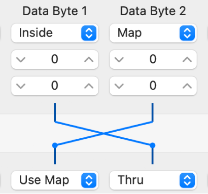 Figure. Pointing to the dots on lines between Selection Conditions and Operations areas.