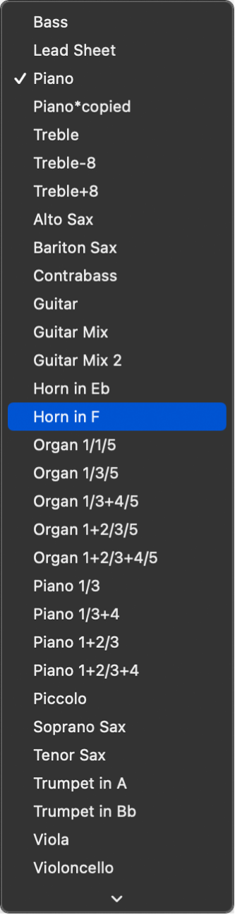 Figure. Style pop-up menu in the Display Parameter box.