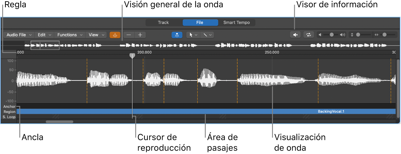 Ilustración. Editor de samples.