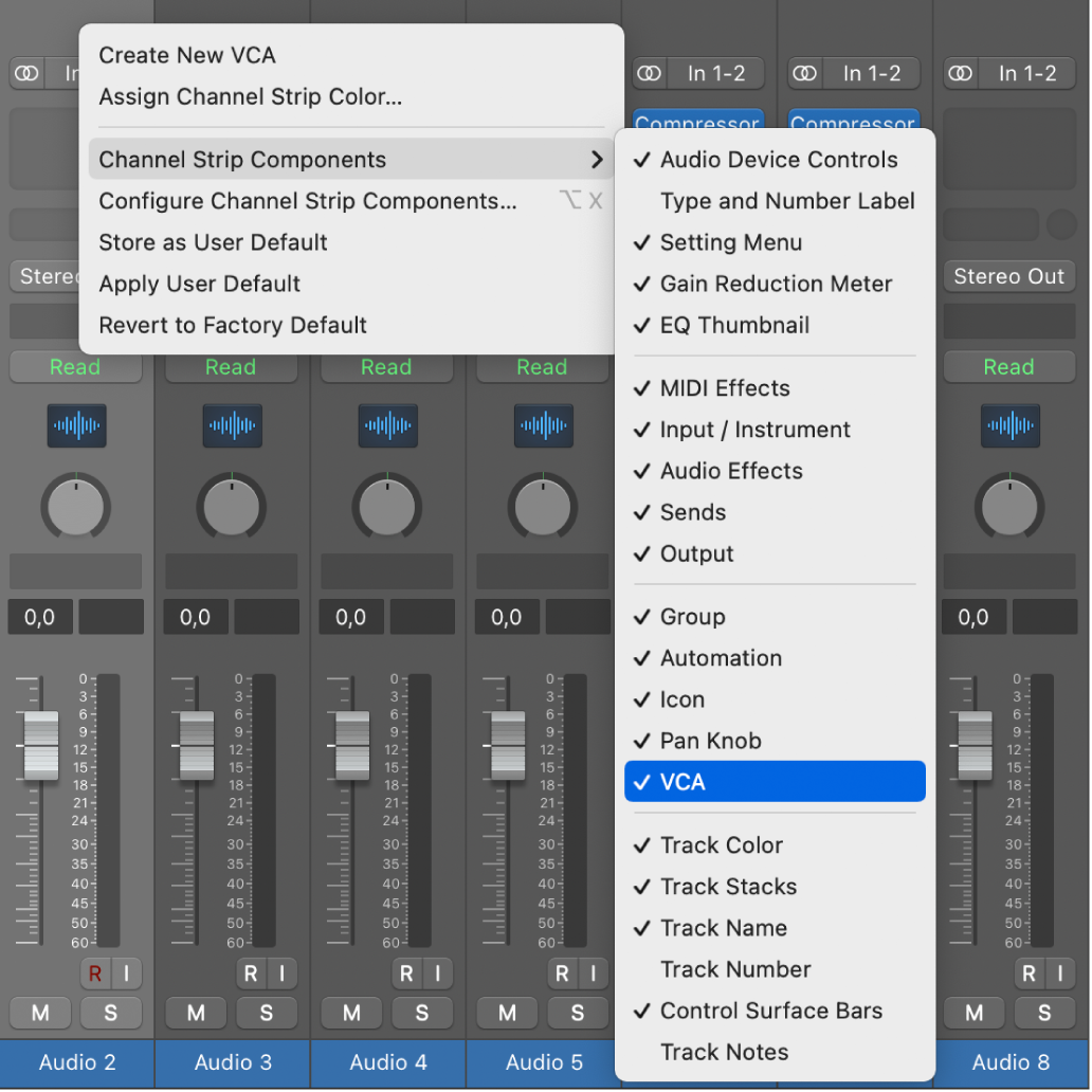 Figure. Fenêtre Configurer les composants de tranche de console.