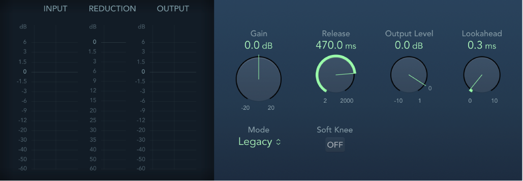 Figure. Fenêtre du module Limiter.